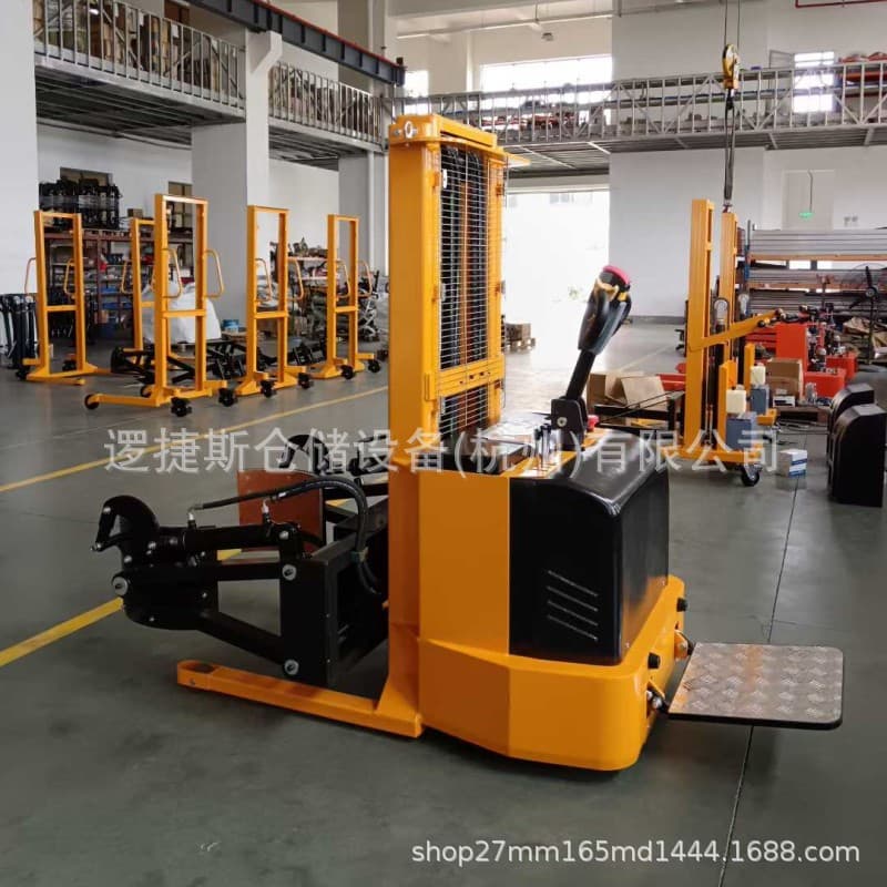 Fully Electric Drum Stacker Automatic Discharging Vehicle Stand-on Drum Handling Truck 600kg Transport Cart
