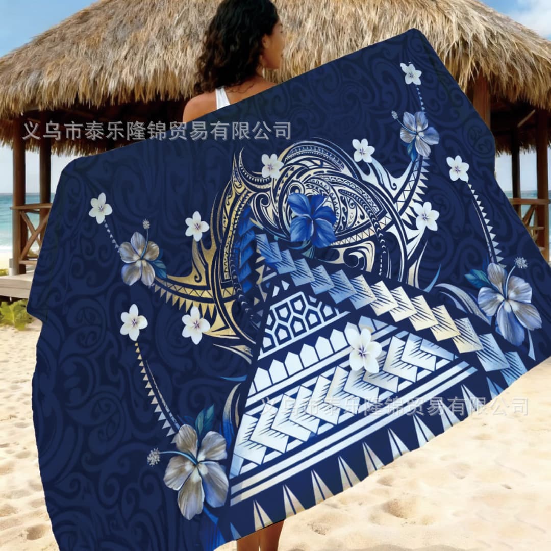 Lavalava Samoan Print Beach Towel for Women, European and American Export, Large Size