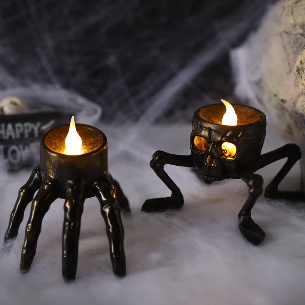 Halloween Decoration Four-Legged Mutant Skeleton Candle Light Ghost Festival Prop LED Electronic Glowing Claw Lamp