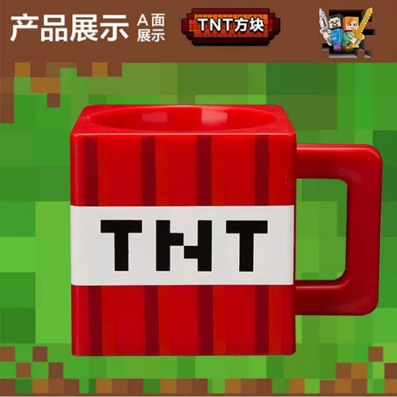 Minecraft Water Bottle Creative Gift Food Grade Torch Water Bottle Cup with Lid Torch Model Water Bottle