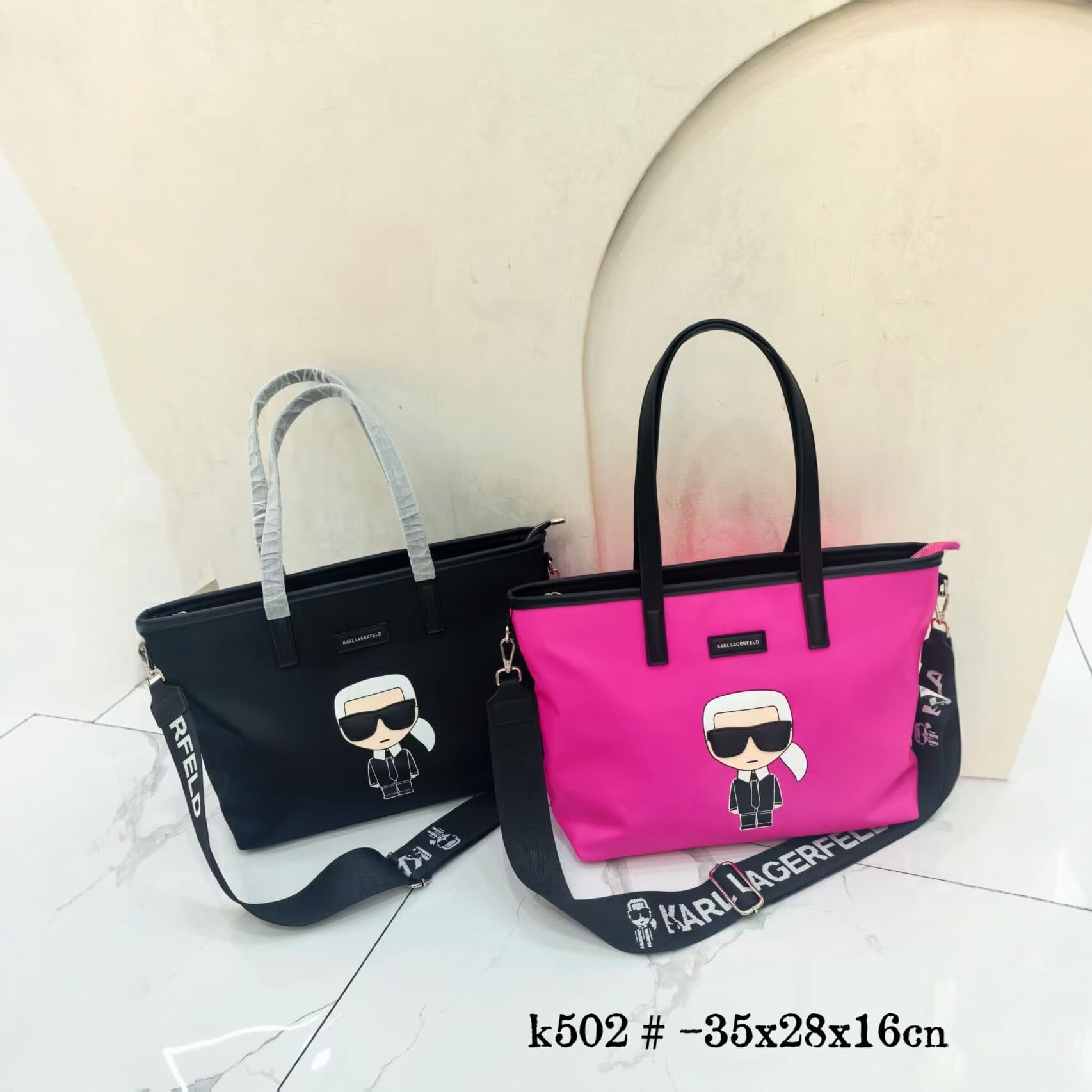 KARL Galeries Lafayette Printed Tote Bag Women's 2026 Waterproof Nylon Shoulder Messenger Bag Large Capacity Contrast Color Shopping Bag