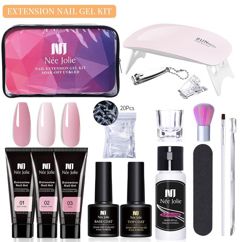 Nee Jolie nail extension glue set paper-free extension crystal glue paste gel nail polish glue extension