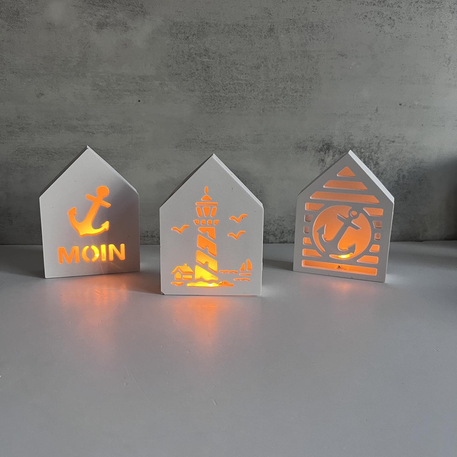 Seaside Lighthouse House Atmosphere Lamp Silicone Mold, Anchor House Plaster Decoration Mold, Resin Mold