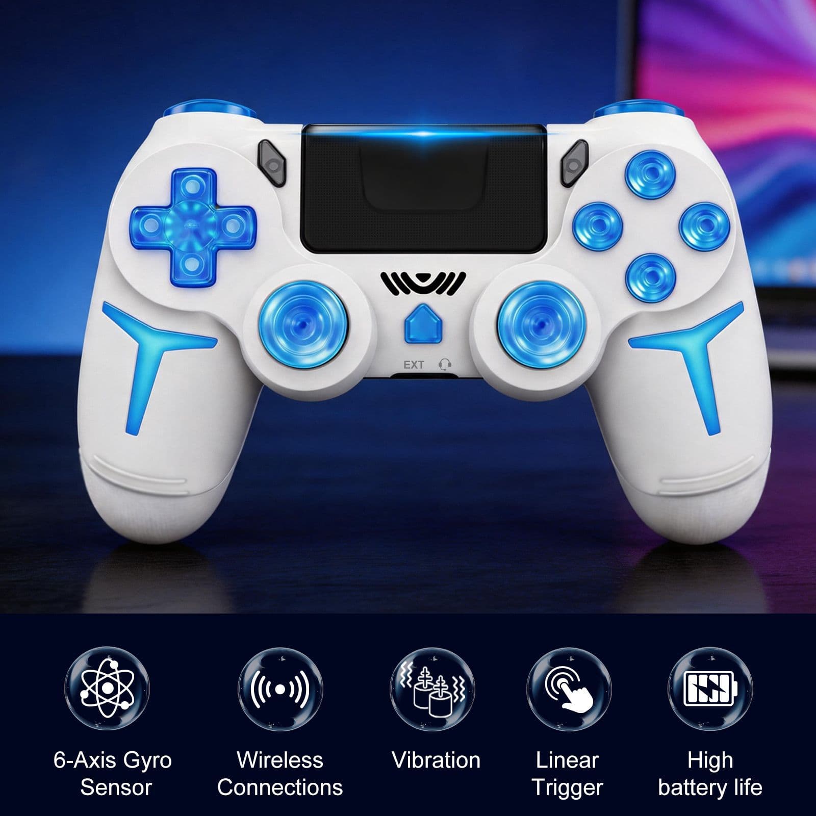 Factory Direct PS4 Game Controller Dual Vibration Six-Axis Gyro 4.0 Bluetooth Wireless PS4 Controller for PC