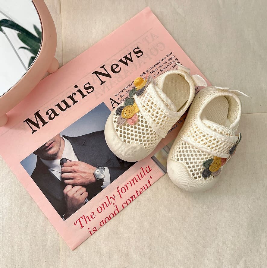 Baby Girl Shoes Princess Soft Sole Hollow Breathable Spring Summer Walking Shoes for 1-3 Years Old Infant Toddler Mesh Shoes