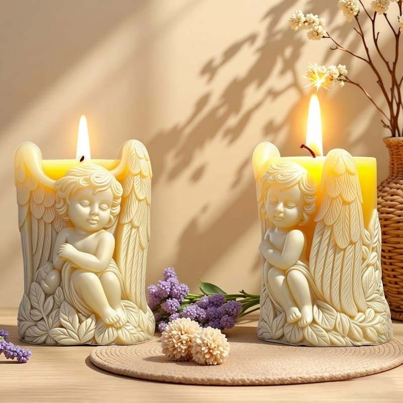 Angel Scented Candle Silicone Mold DIY Cute Little Angel Plaster Ornament Home Decoration Resin Mold