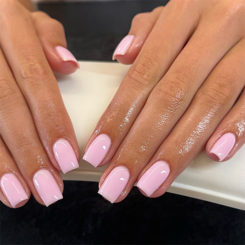 Simple Style Wearable Nails Rectangular Simple Medium Square Solid Color Pink Press On Nails
