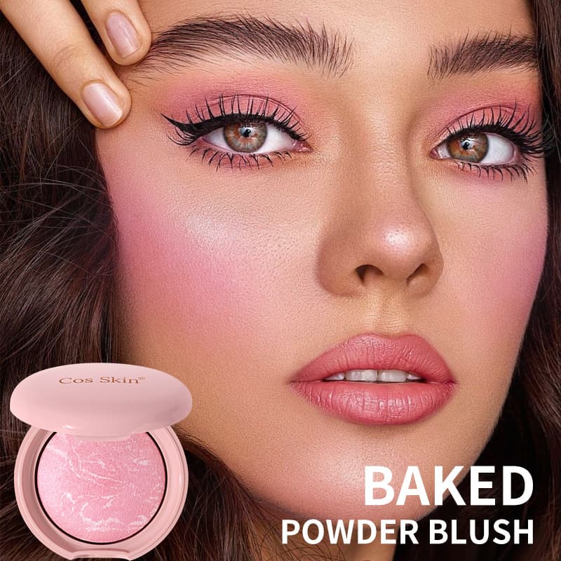 CosSkin cross-border blush pearlescent, silky, delicate, high-gloss whitening Korean atmosphere blush pan baked powder wholesale