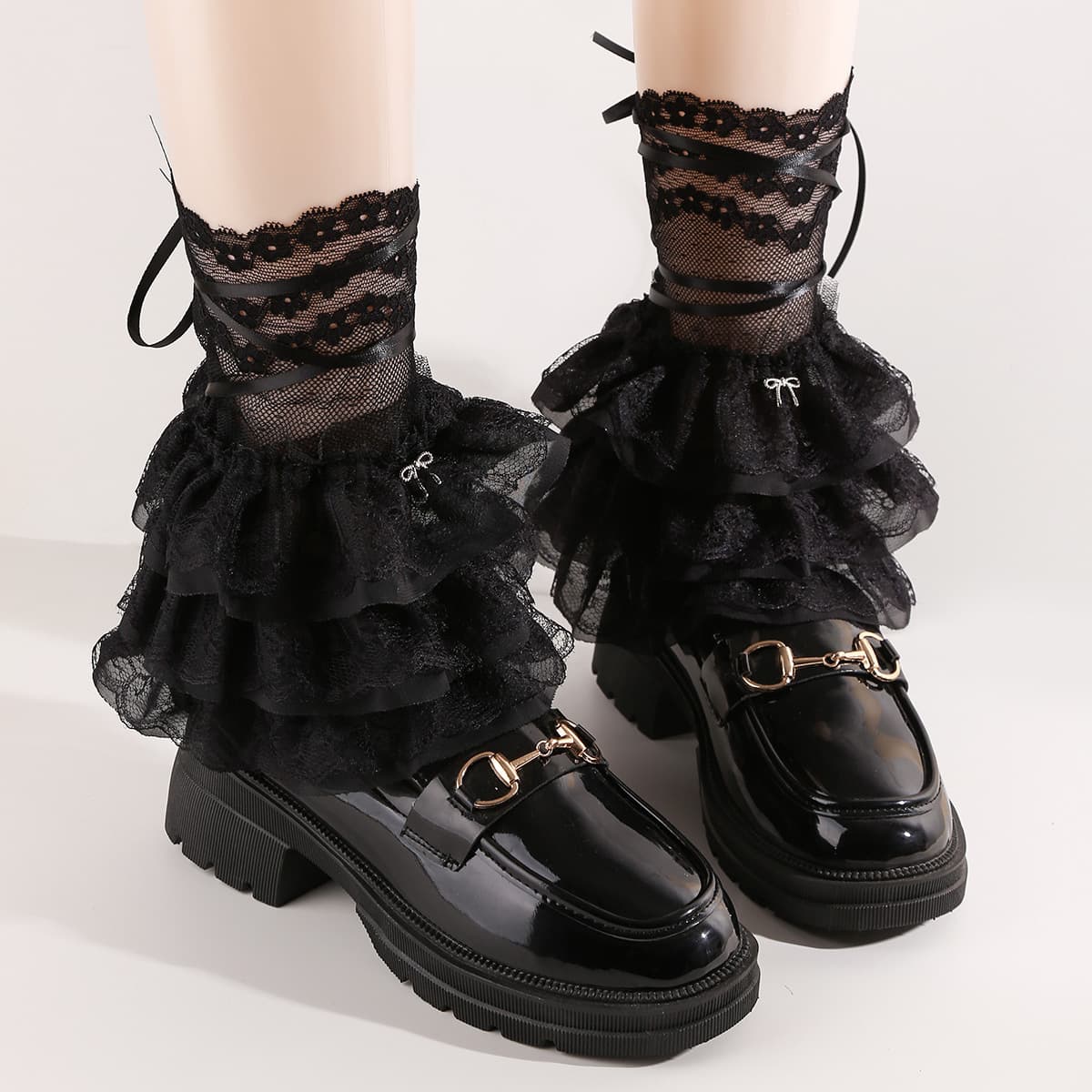 Summer Thin Lace Trim Sock Covers Retro Multi-layer Lace Cake Lolita Cute Girl Stacked Socks Foot Covers