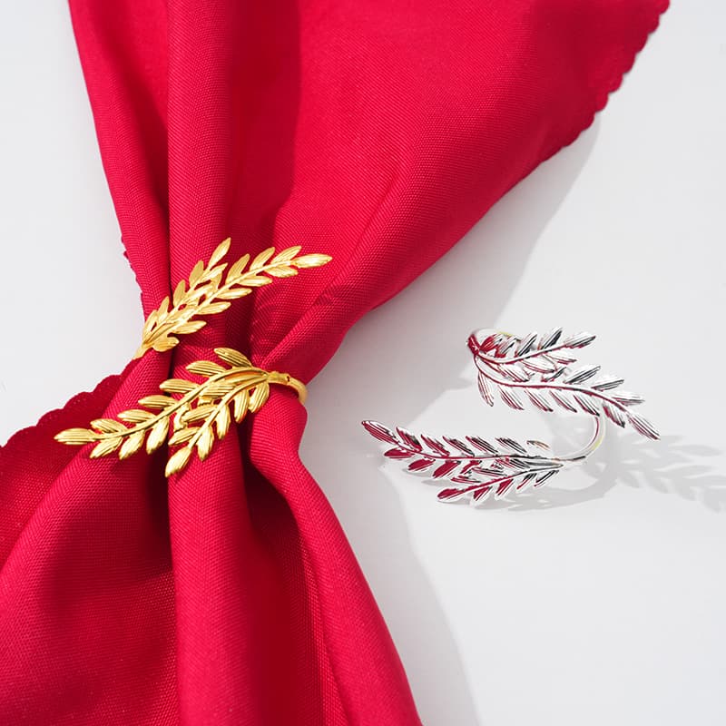 New European and American style rice and wheat ear napkin rings, napkin clips for hotels, Western restaurants, table setting cloths, wholesale.
