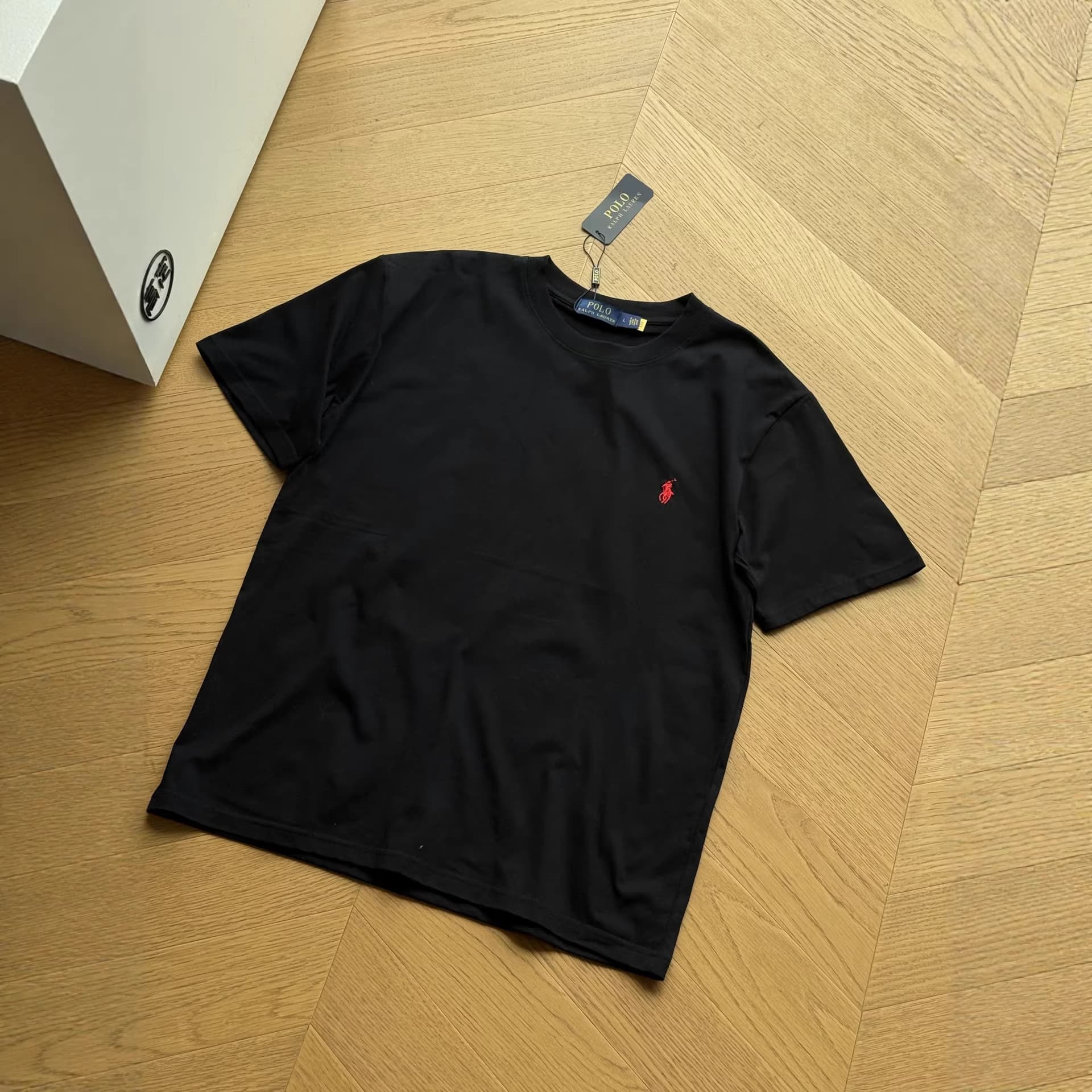 Cross-border High Quality RL Laphorse Embroidered Classic Basic Jersey Cotton Casual Round Neck Short Sleeve Undershirt