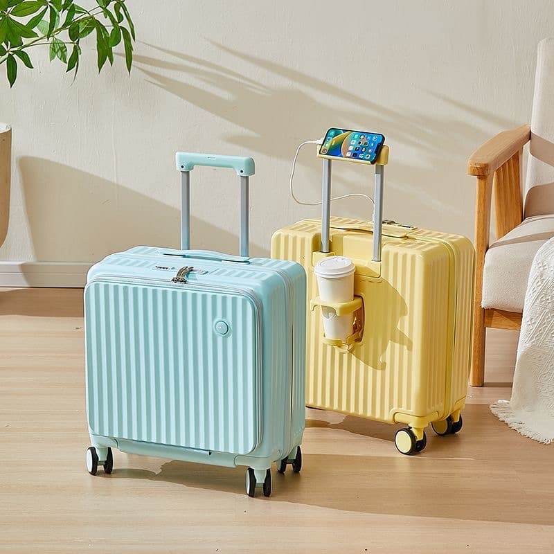 Side-Open 2025 New Luggage for Women, Deep Compartment Large Capacity Travel Suitcase 20-inch Trolley Case 24-inch Password Suitcase for Men