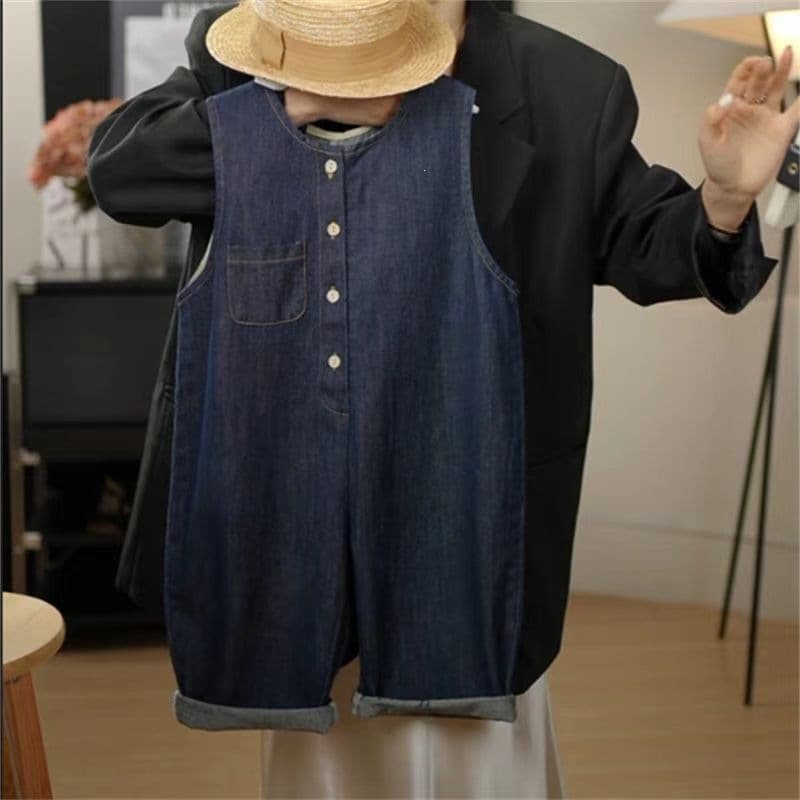 2026 Summer New Children's Denim Overalls Medium and Small Toddler Fashion Korean-style Unisex Versatile Casual Jumpsuit