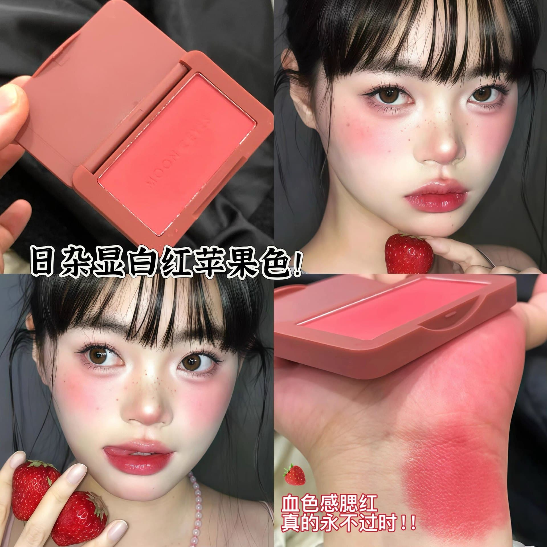 The sense of innocent blood and brokenness! MOONEYES Moon Eyes Blush Palette Apple Red Eyelids to Silkworm Girl