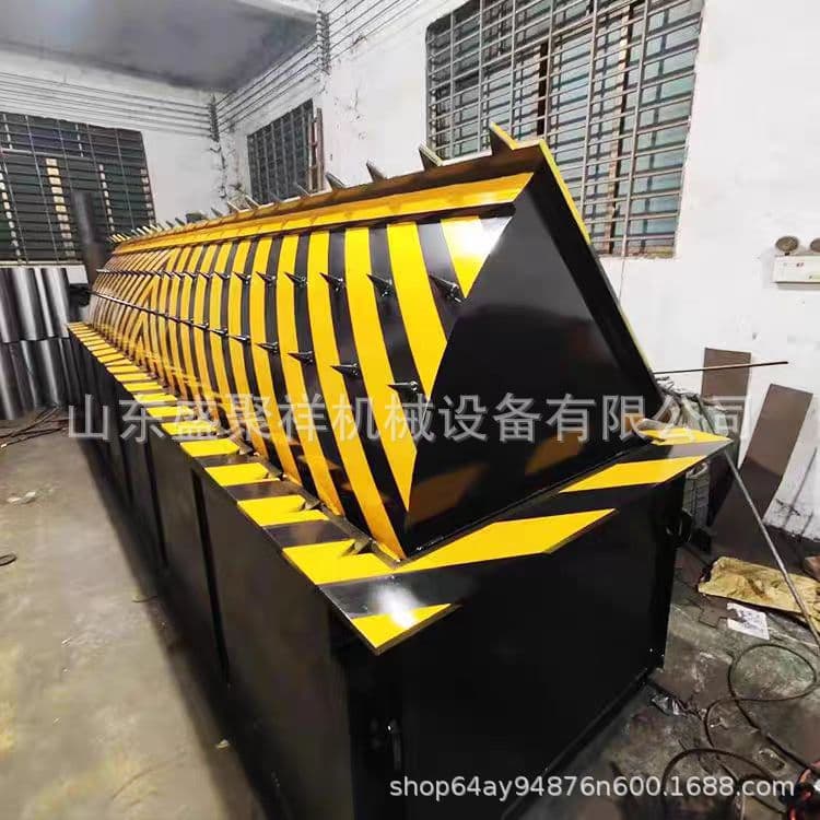 Roadblock machine, hydraulic tipping barrier vehicle blocking equipment, fully automatic and highly sensitive automatic roadblock machine.