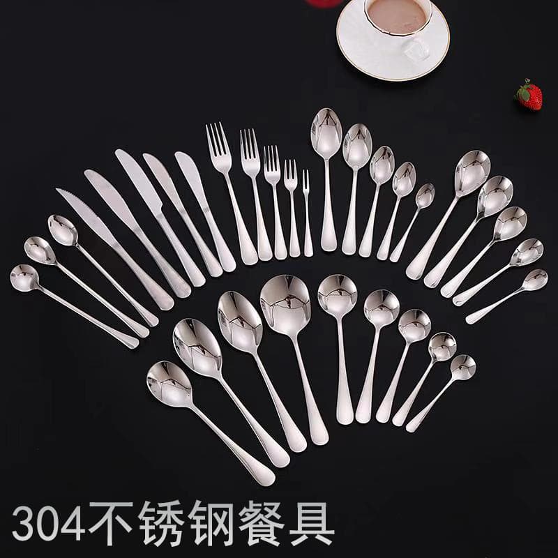 304 stainless steel tableware 1010 hotel western food thickened steak knife, fork and spoon home dining knife spoon fork wholesale