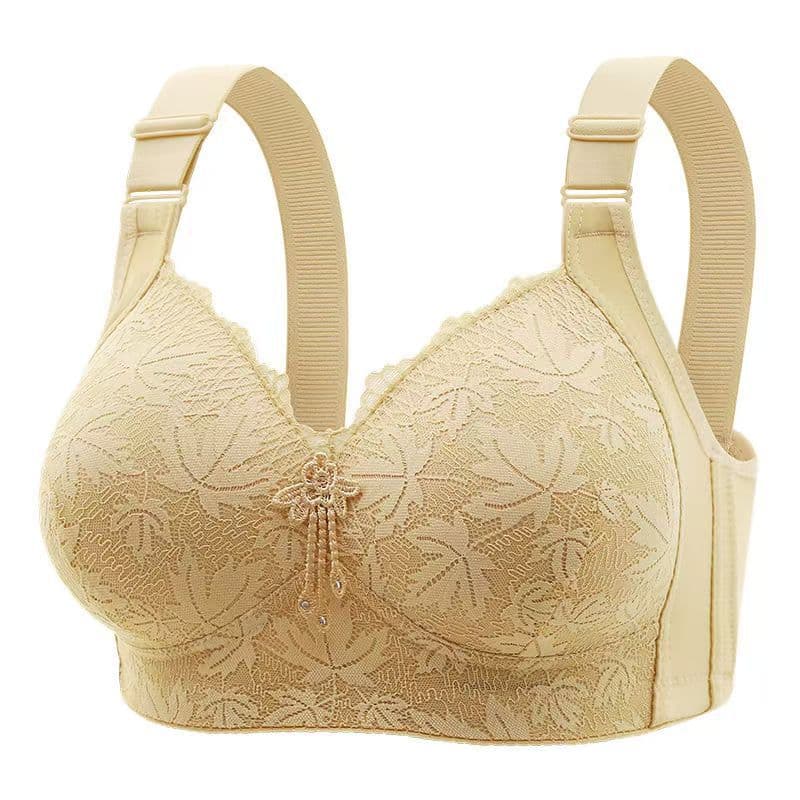 2025 new style underwear women's bra wireless gathering chest lift side support back-beauty middle-aged and elderly mom bra