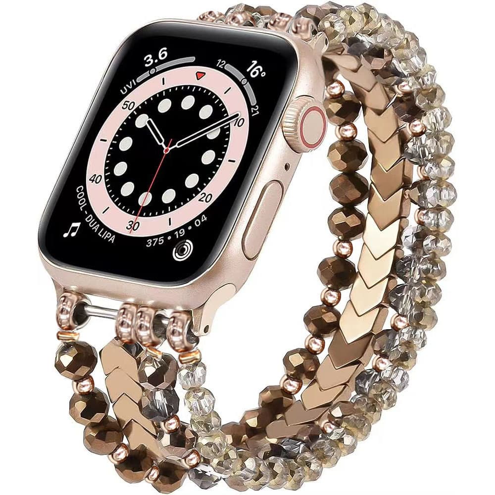 Elastic Black Agate Strap for Apple Watch 38mm 42mm Smartwatch Band Cross-Border