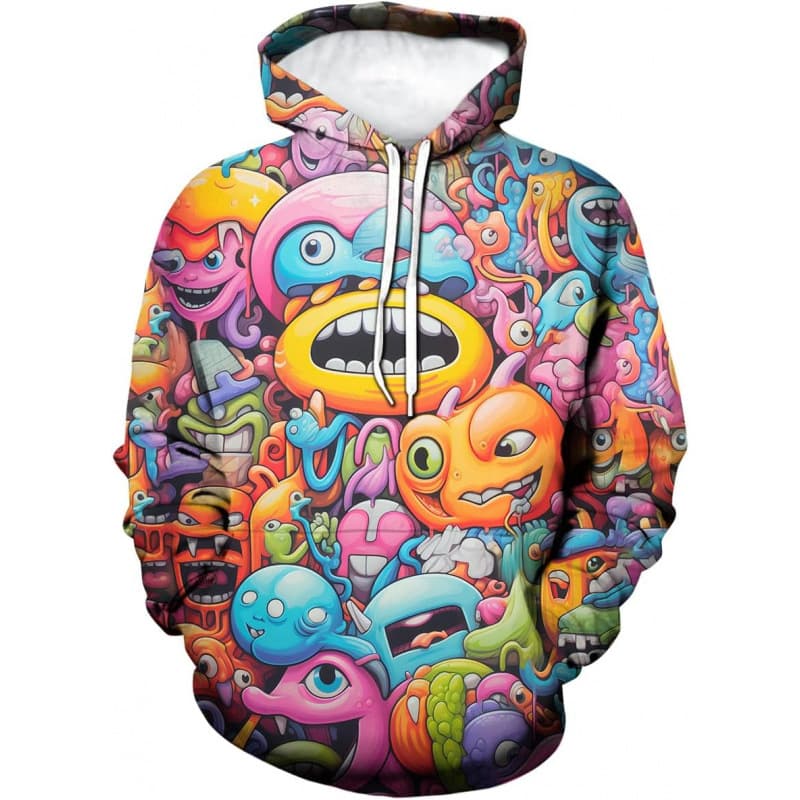 Men Women 3D Trippy Graffiti Animation Graphic Hoodie Hooded Sweatshirt