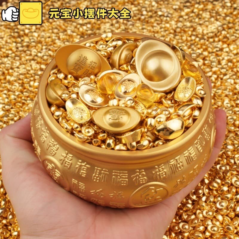 Gold ingot sand gold ingot solid ingot ornaments to attract wealth mini small ingot crafts cornucopia treasury photo frame