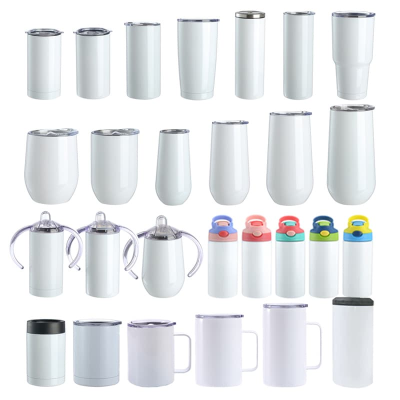 In Stock Vacuum Heat Sublimation Coated Straight Tumbler Heat Transfer Double Handle Cup Little Pretty Boy Various Styles and Models Cups