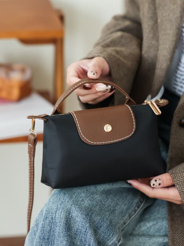 Solid Color Cloth Bag Cross-border Hot-selling Dragon Bag 2025 PU Women's Single Shoulder Crossbody Handbag Premium Nylon Dumpling Bag