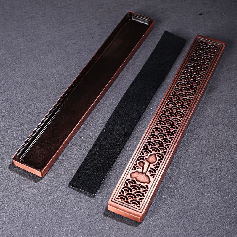 Horizontal Incense Box Home Indoor Stick Incense Burner Incense Base Incense Holder Agarwood Sandalwood Burner Alloy Incense Box Decoration