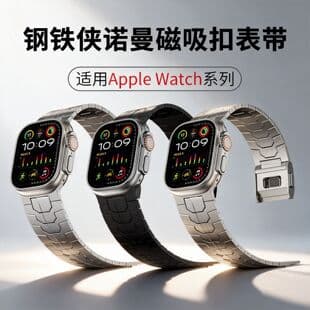 Compatible with Apple iwatch strap apple watch/Ultra3/2 metal stainless steel magnetic buckle watch band