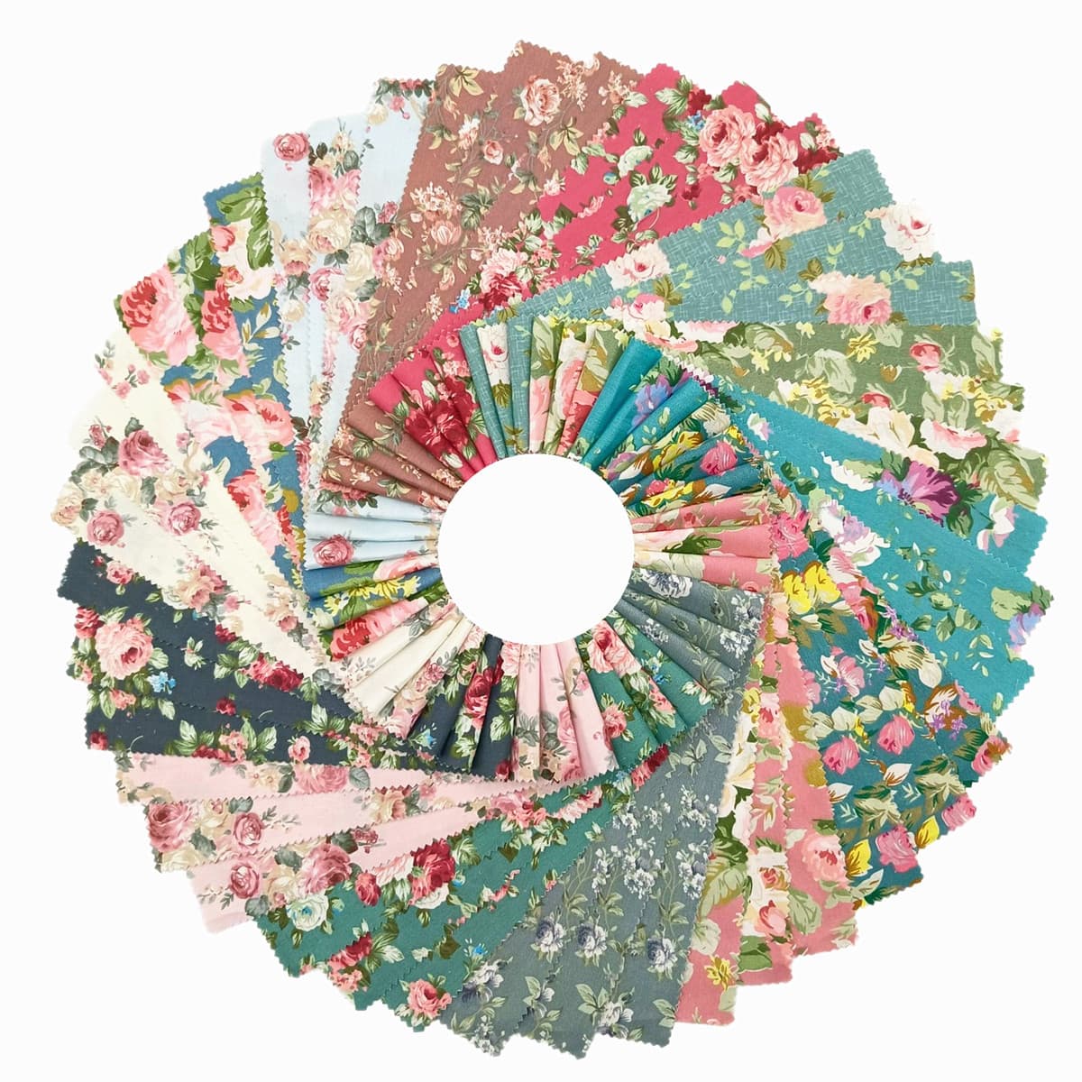 Cross-border trade new 42-piece cotton floral patchwork jelly roll, suitable for sewing and handicrafts