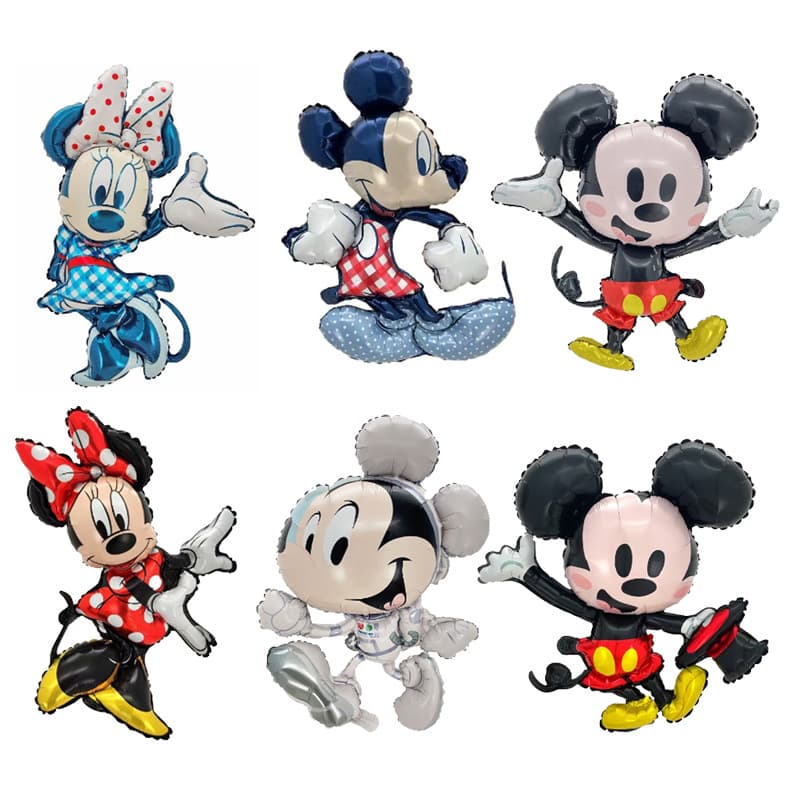 Amazon cartoon Mickey and Minnie style balloons waving astronaut Mickey birthday party layout aluminum film balloons