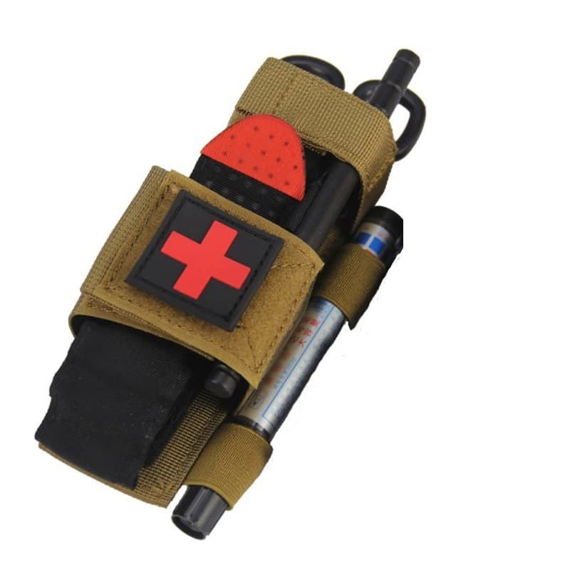 Outdoor Tactical First Aid Kit Storage Pouch MOLLE Military Tourniquet Pouch Scissors Pouch Accessories Tourniquet