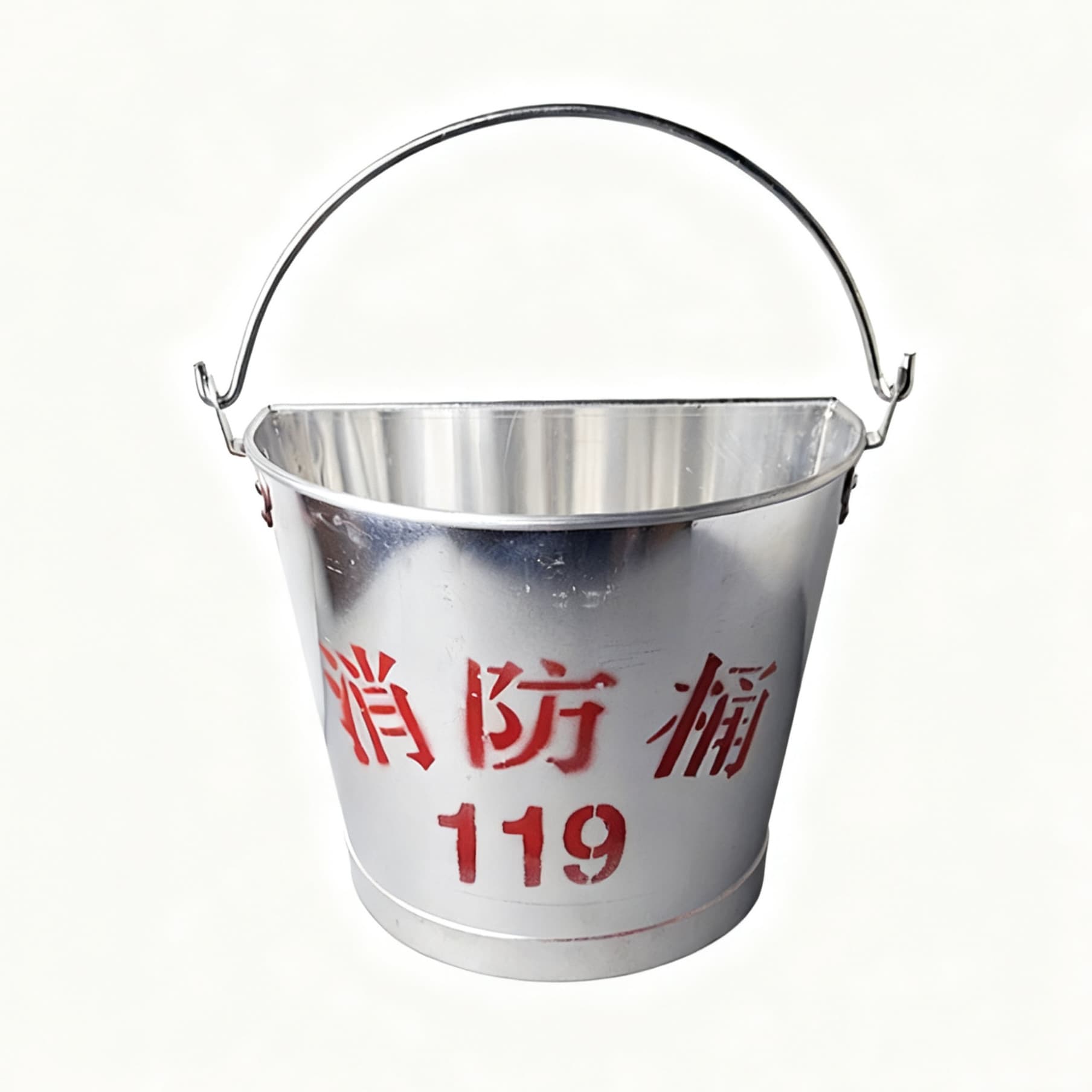 Explosion-Proof Fire Bucket Aluminum Semi-Circle Fire Sand Bucket Round Flat Wall-Mounted Thickened Anti-Static Aluminum Bucket