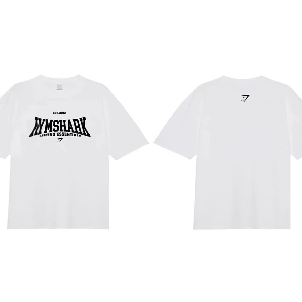 2026 Cross-Border Chris Shark American Plus Size Gym Workout Printed T-Shirt GYM Men's Short Sleeve T-Shirt