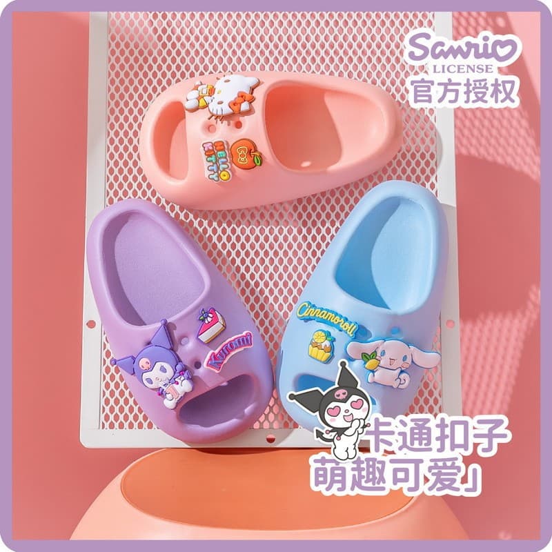 Dropshipping Wholesale Genuine Sanrio Kids Summer Slippers, Cute Cartoon Girls Lightweight Home Slippers