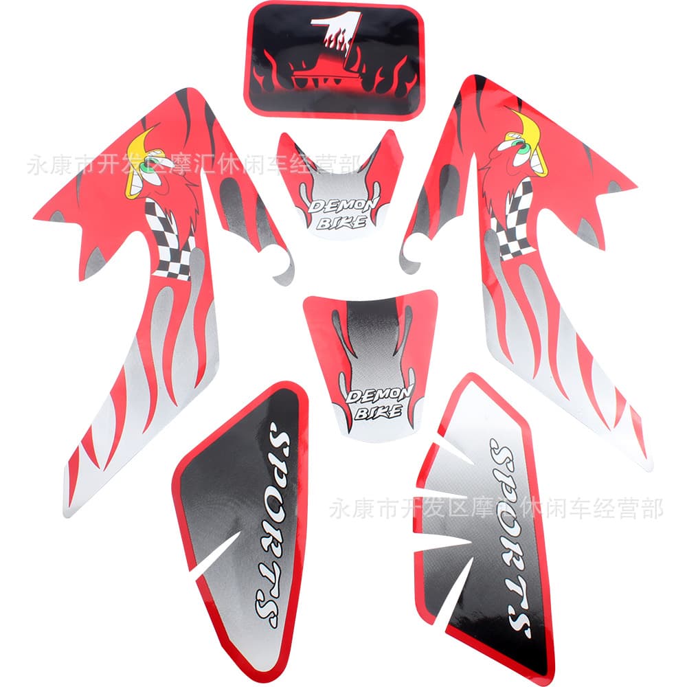 Dirt Bike Decals Stickers Graphics Kit Red for Honda CRF50 XR50-110CC