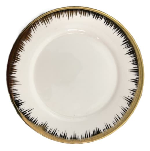 Hot-selling ceramic flat plate with golden edge from manufacturer