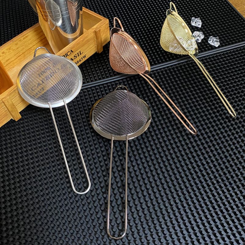 Stainless Steel Cone Filter Cocktail Bartender Ice Filter Bar Bartender Triangular Double Layer Filter