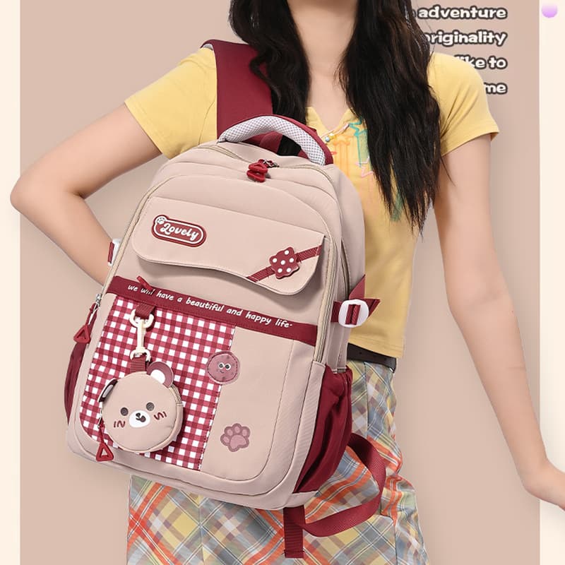 Elementary School School Bags for Grades 3-6 Cartoon Color-blocking Water-Repellent Travel Backpacks Middle and High School Boys and Girls Backpacks