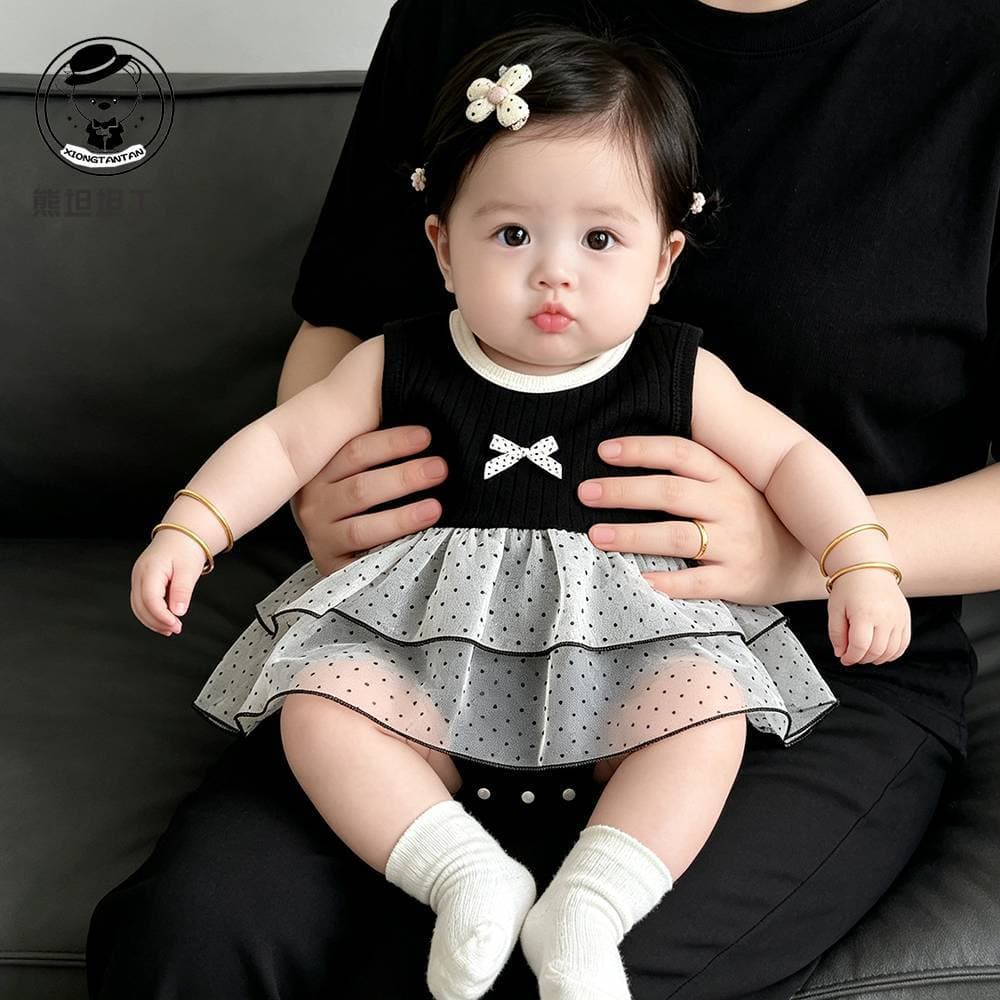 Summer thin one-piece dress for small month-old baby, new style baby clothes, summer dress, hundred-day dress, princess dress