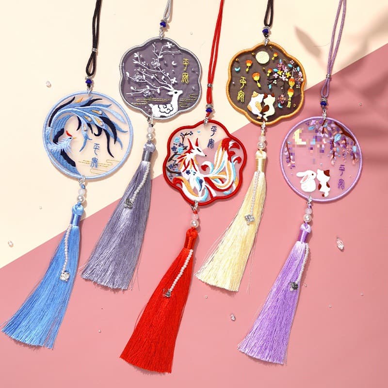 Embroidered Talisman Couple Amulet DIY Kit, Creative Gift for Boyfriend with Double-sided Embroidery