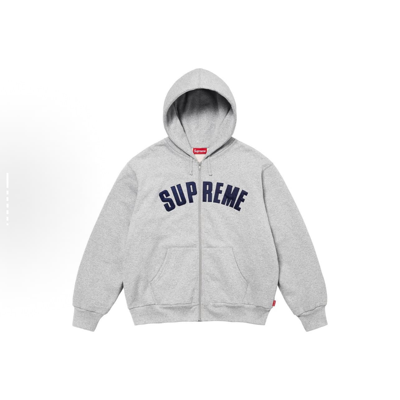 SUPREME 24FW Heated Waffle Fleece Hoodie Unisex Couple Style Patch Letter Zip-Up Sweatshirt Streetwear
