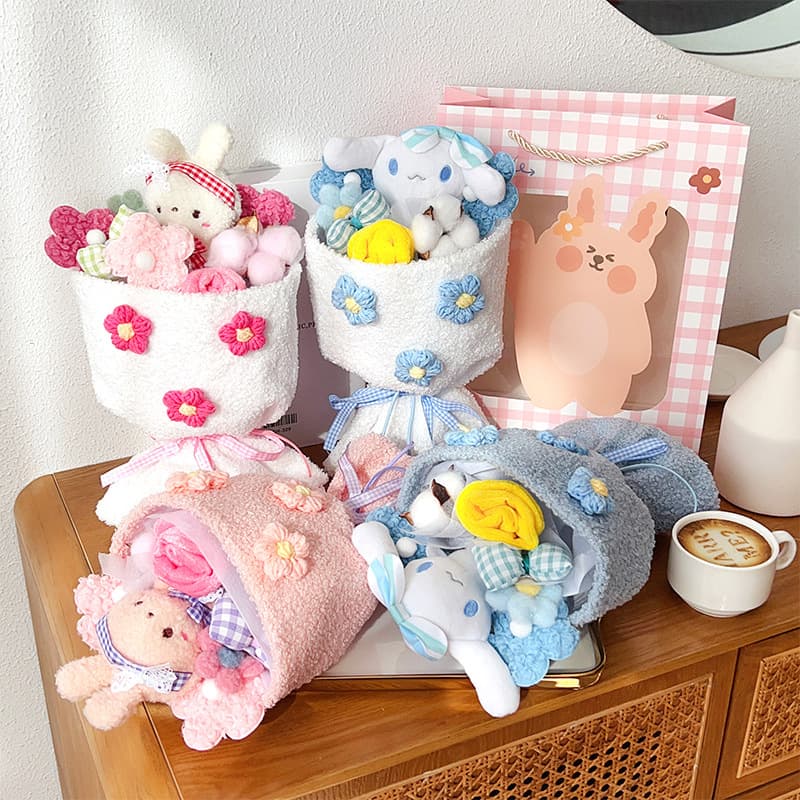 Valentine's Day Gift Plush Bouquet for Girlfriend Best Friend Birthday Gift Cartoon Plush Bouquet 520