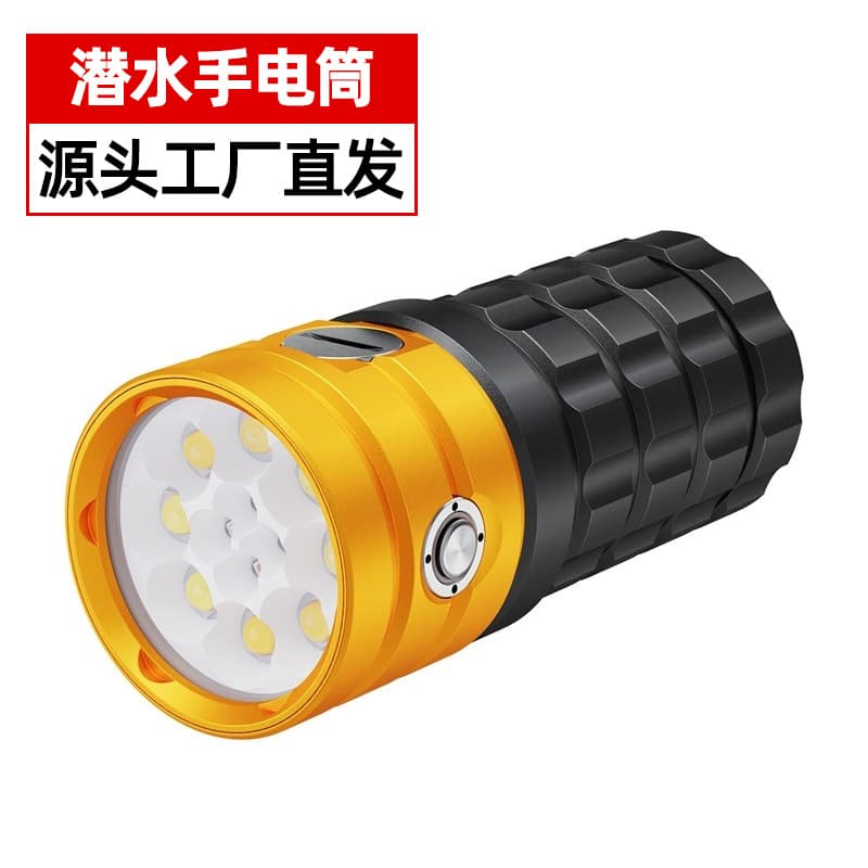 Sea Frog Diving Flashlight, Professional Rechargeable Waterproof Night Diving Torch for Sea Foraging and Underwater Spotlight