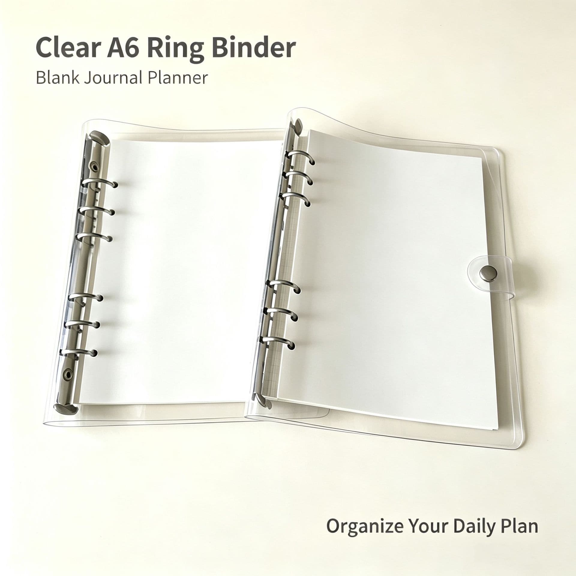 Transparent PVC Binder Shell A5 A6 For Diary Replacement Core Binder Notebook Simple Storage Cover For Office Culture Education