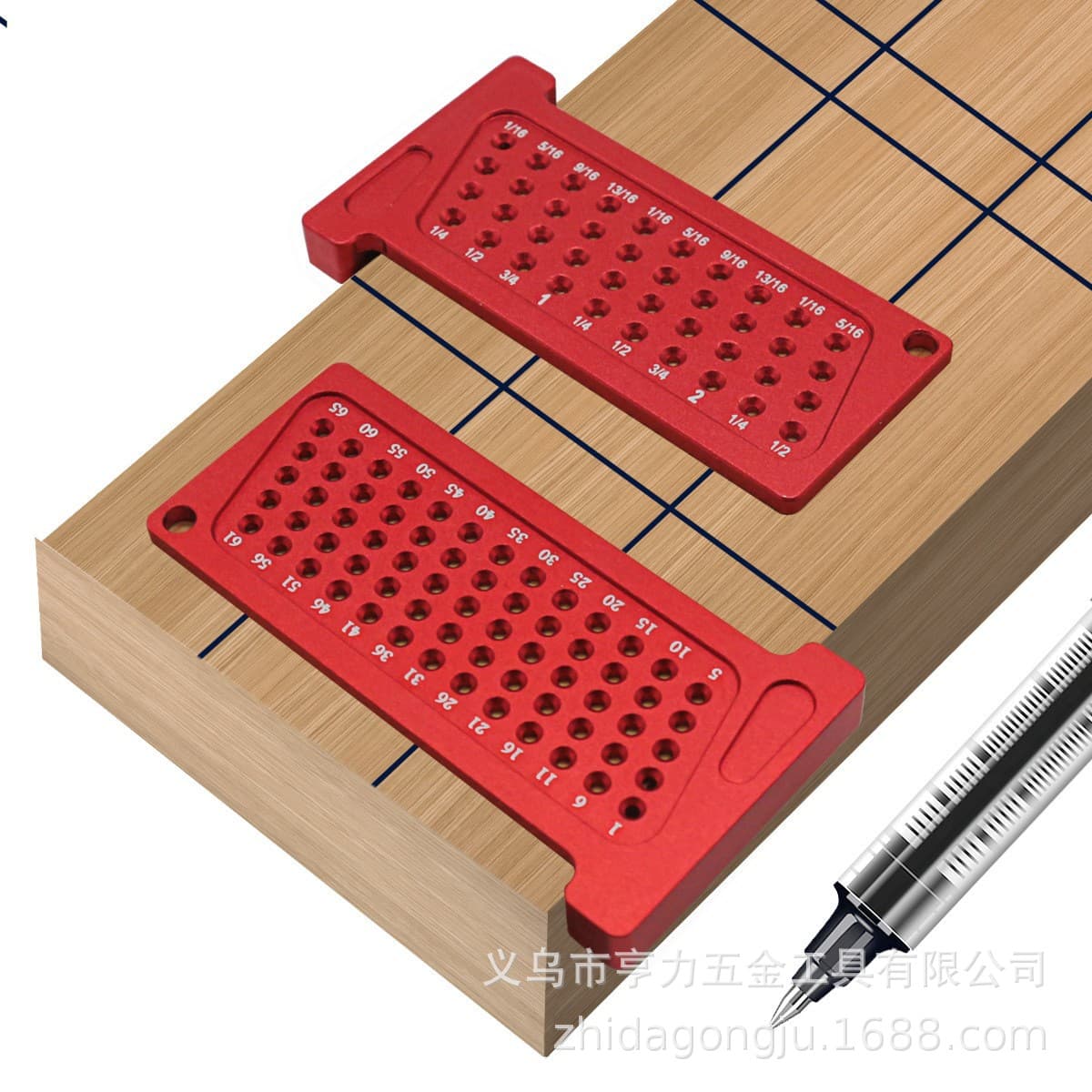 Woodworking Aluminum Alloy T-Ruler Marking Ruler, Metric/Imperial T-shaped Hole Ruler, Layout Measurement and Drawing Ruler