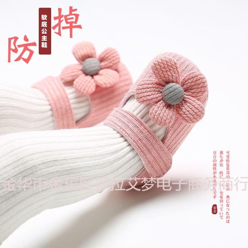 Princess Style Baby Girl Walking Shoes Soft Bottom Anti-Fall Spring Autumn Collection for 6-12 Months Old Toddler Learning to Walk