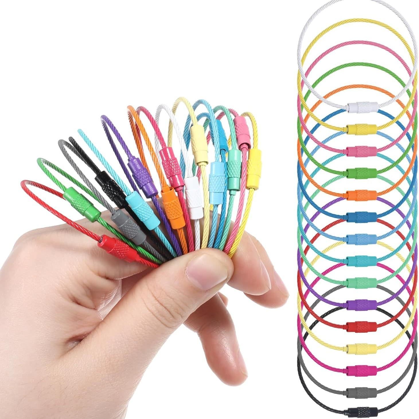 In-Stock Manufacturer Supplies Colored Piano Lacquer Steel Wire Rings, Key Rings, DIY Jewelry Clasps, Accessories, Round Rings