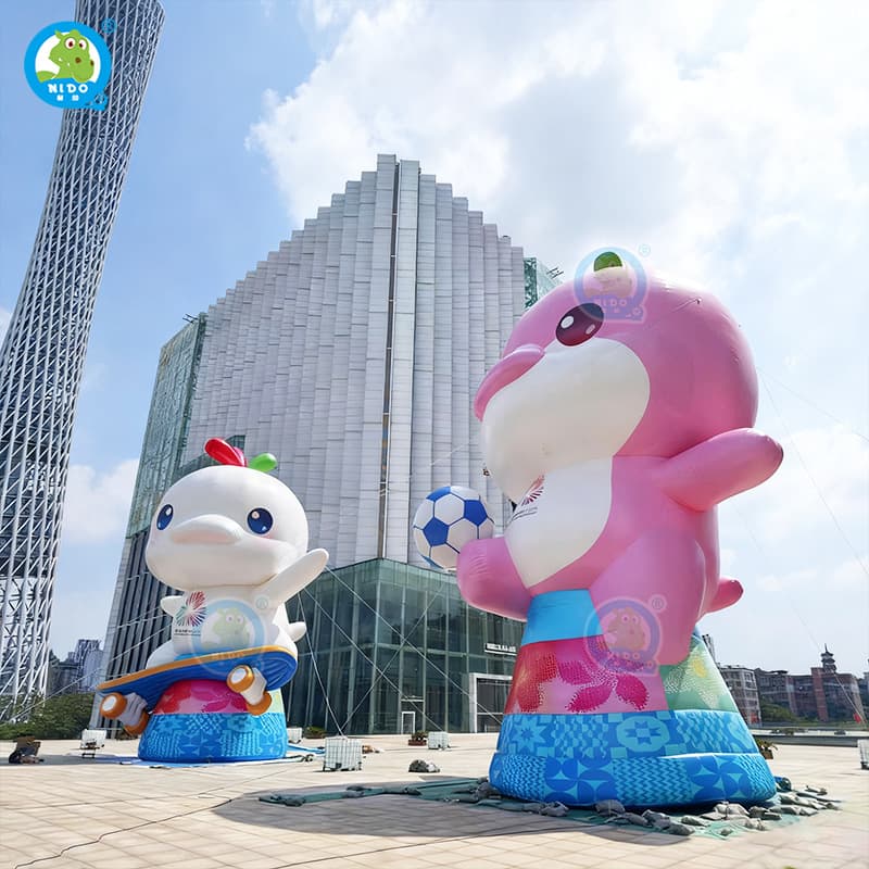 Guangzhou Tower International Media Port 15th National Games Large Cartoon Inflatable Mascot Happy and Joyful Design