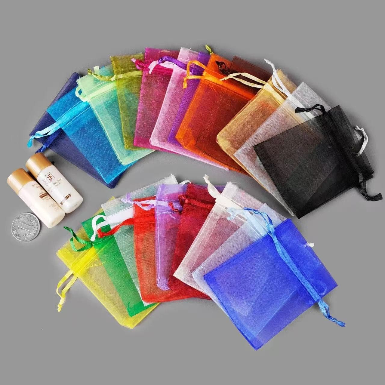 Factory Wholesale Breathable Mesh Drawstring Storage Bag Transparent Organza Drawstring Pouch