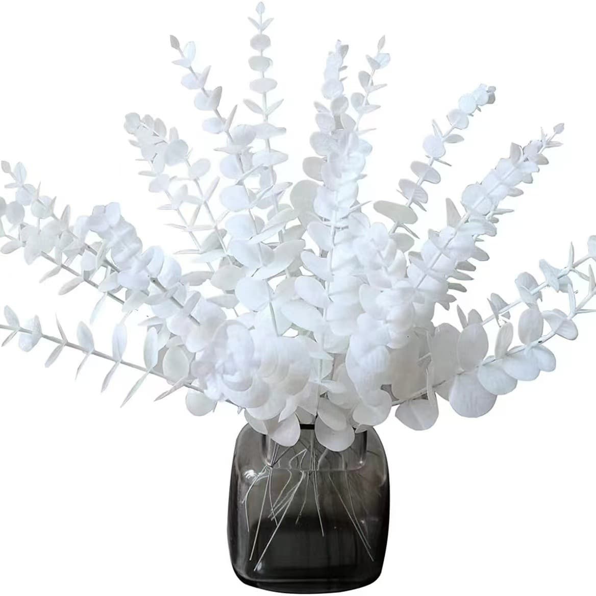 Amazon Cross-Border Simulation Single Gold Eucalyptus Artificial Leaves Fake Flowers Green Plants Christmas Floral Decoration